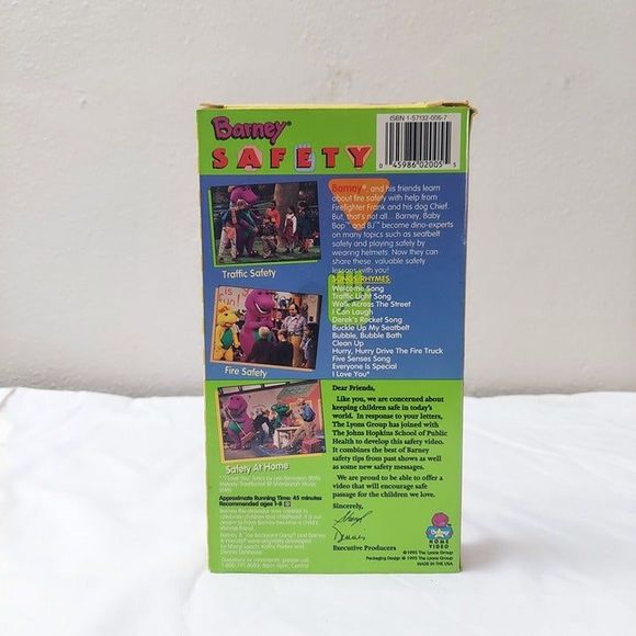 Barney & Friends Safety VHS Vintage Kids Sing Along Songs OOP PBS Kids - Picture 3 of 6